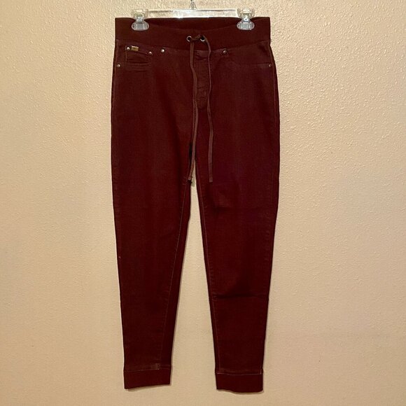 DG2 Pants by Diane Gilman Brown Pull On Pants Size (ST) Drawstring Waist Stretch - Picture 1 of 7